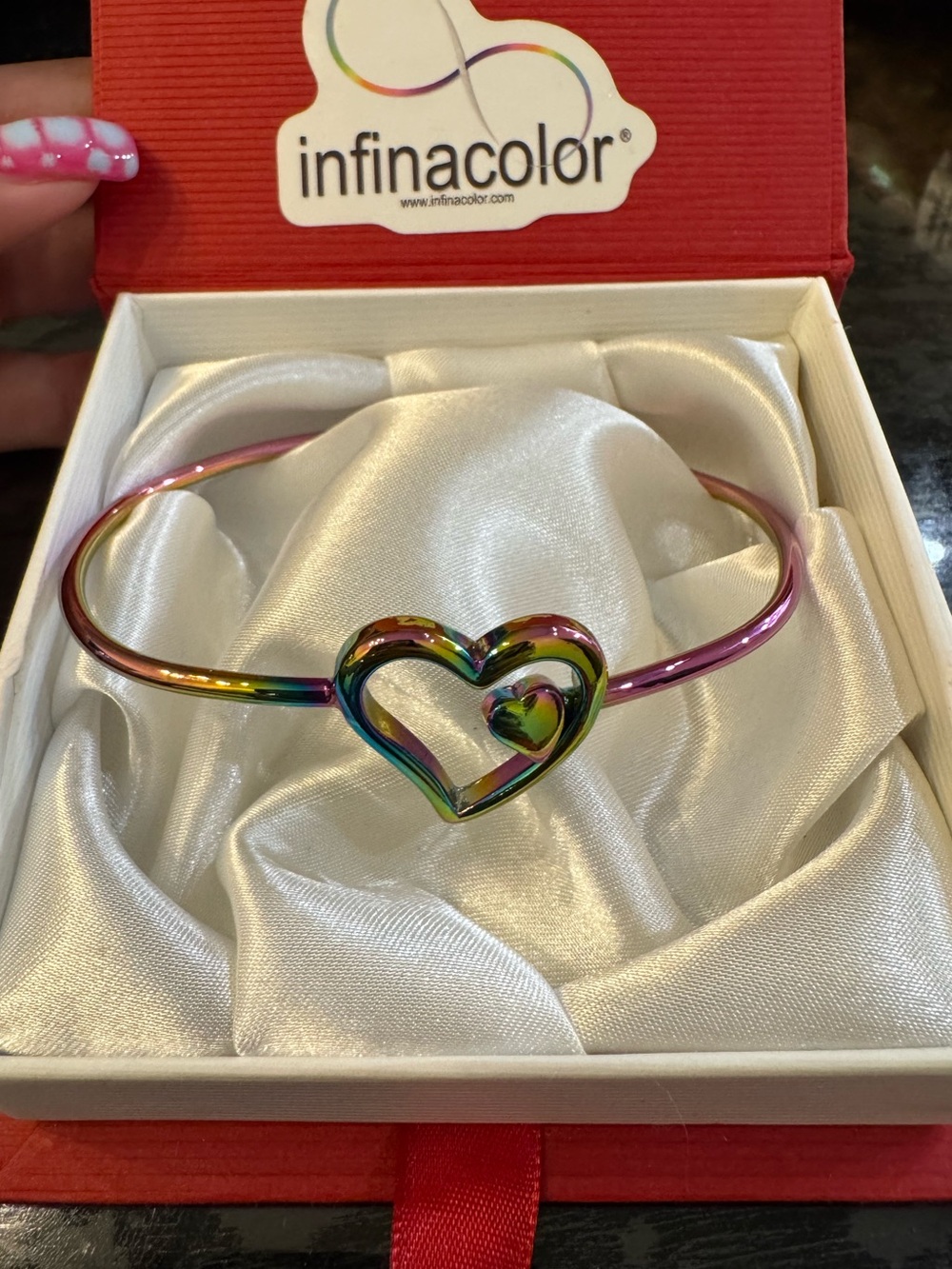Infinacolor Rainbow Heart Bangle